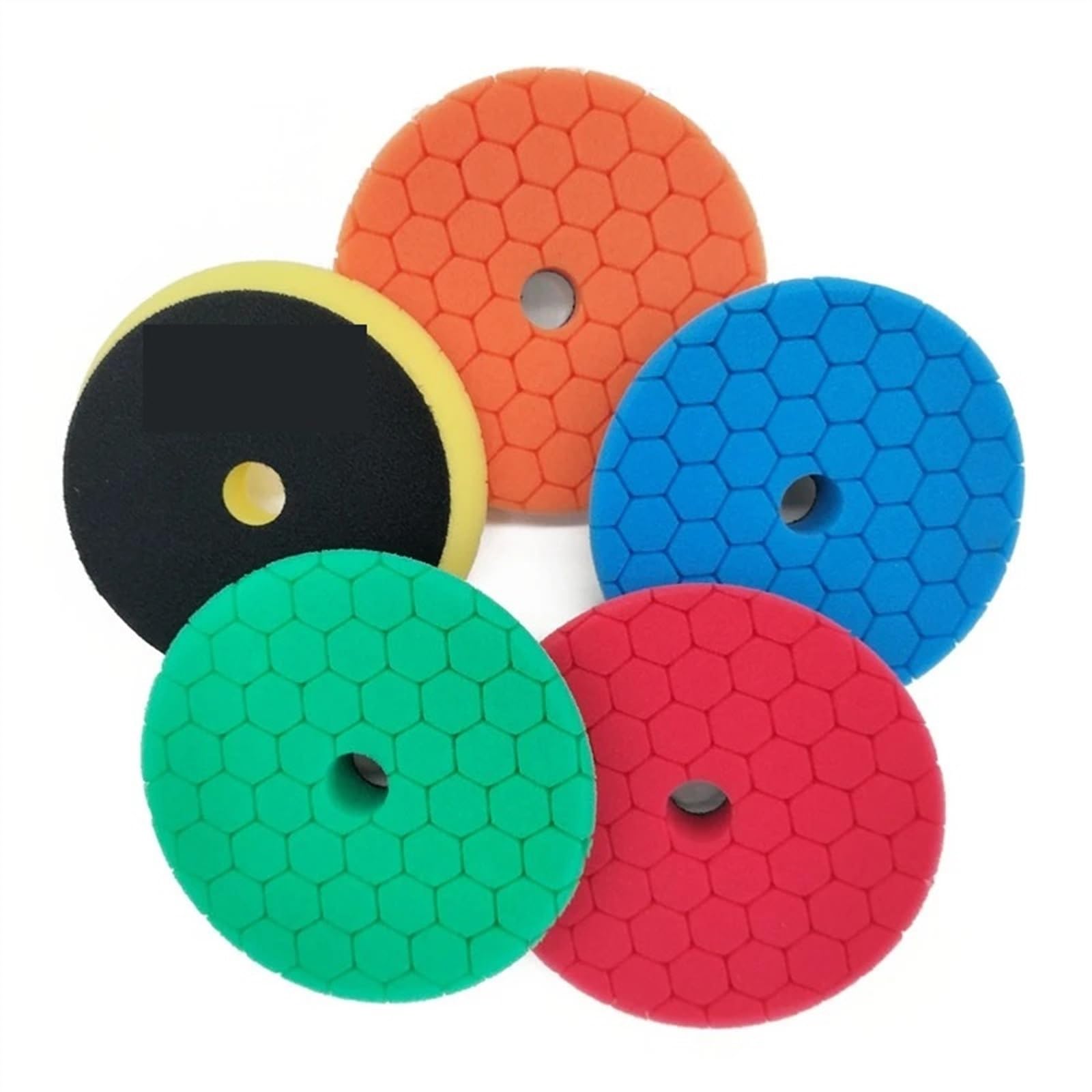 Disque de polissage for voiture 3/5/6 pouces, tampons de polissage, tampon de polissage auto-adhésif(Blue x 5pcs,6Inch Backer)