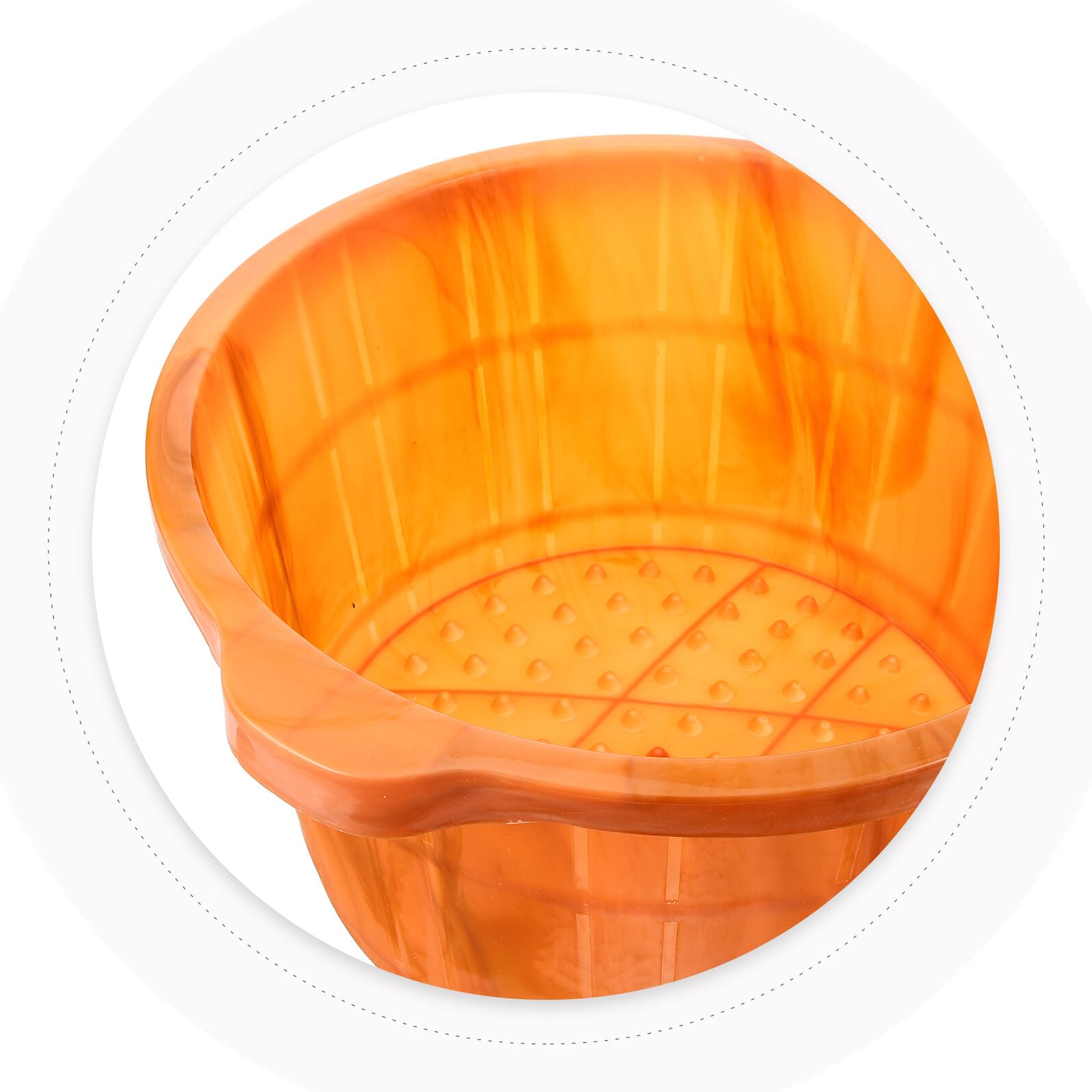 Grande Vasca per Pediluvio in Plastica Effetto Venature Legno, Vasca Idromassaggio i Piedi Spesso e Resistente, Portatile per Uso Domestico e Massaggio Plantare