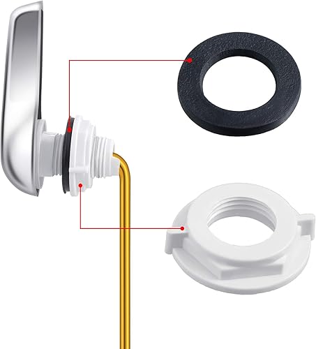 Miniatura 3 de Honoson Juego de 4 piezas de repuesto universales de 2 pulgadas para inodoro, mango de palanca de tanque de descarga para inodoro delantero con