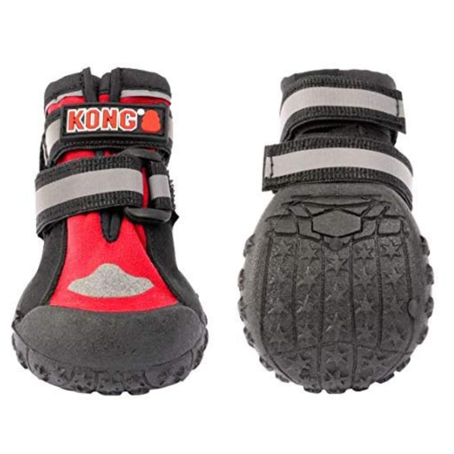 KONG Scarpe sportive per cani molto grandi, 4 pezzi, taglia XL, protezione zampe di alta qualità con imbottitura, comode scarpe per cani, uso semplice e sicuro, materiale robusto e lavabile