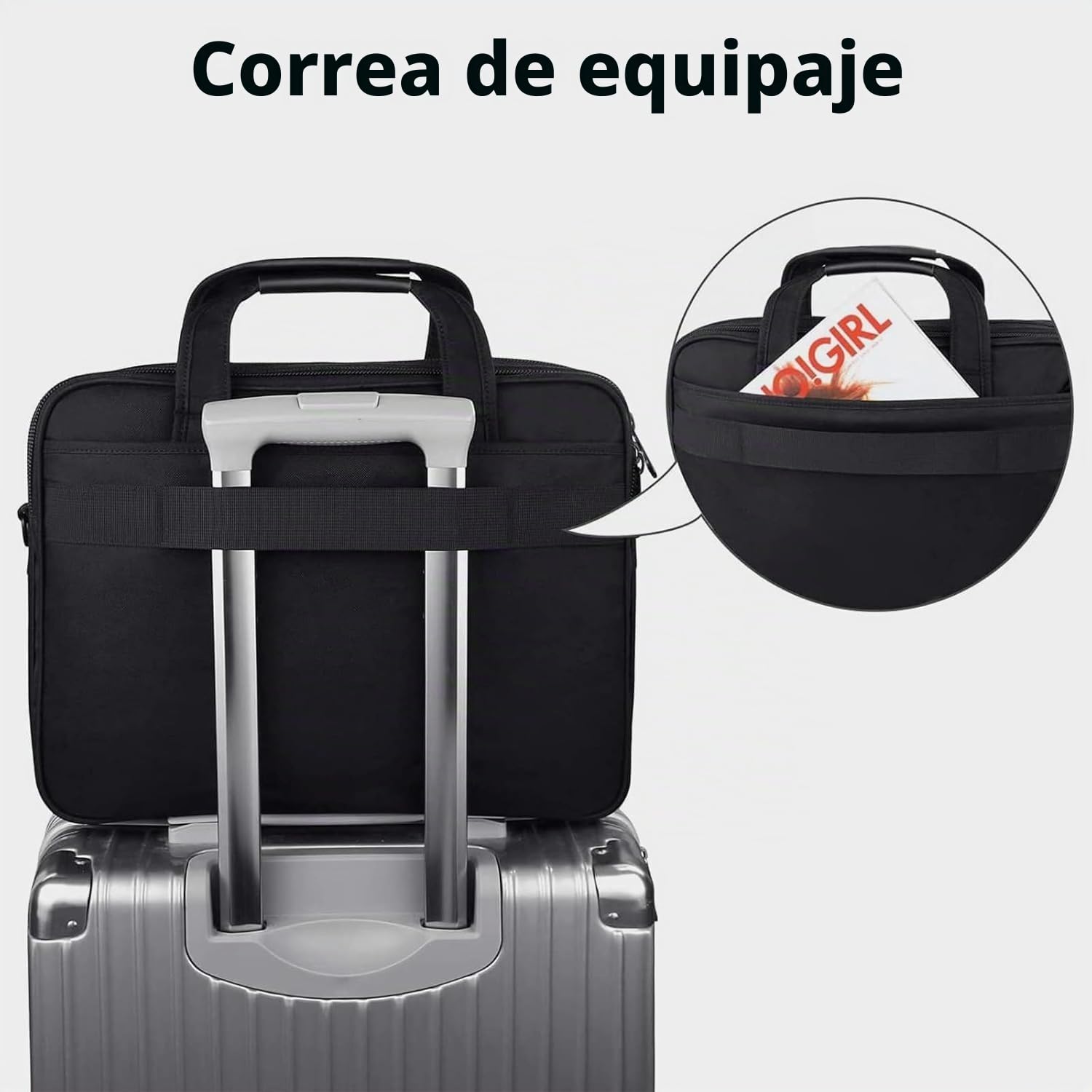 MATEIN Bolso para Computadora Portátil de 17 Pulgadas, Bolso de Hombro, Maletín de Negocios Grande Multifuncional, Aplicar para Hombres/Escuela/Viaje/Ordenador Portátil, Negro