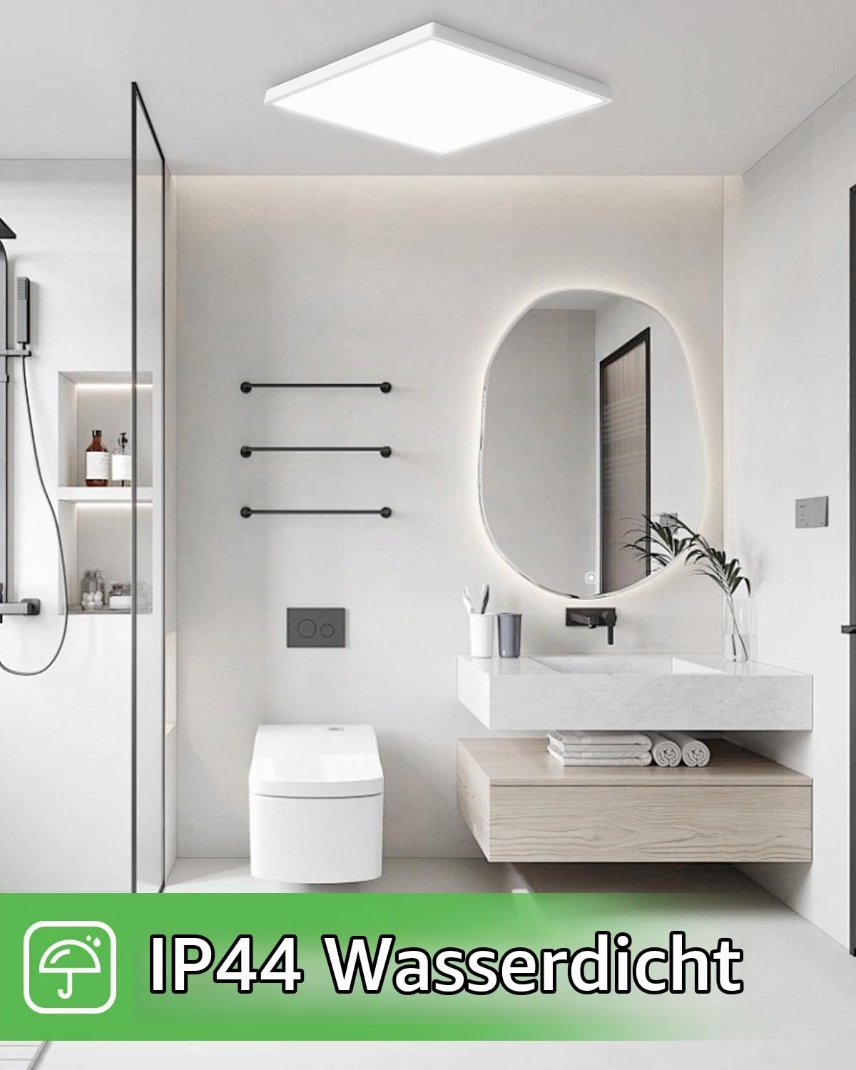 zemty LED Deckenleuchte Flach 24W 29.5cm, 3000K/4000K/6500K Deckenlampe