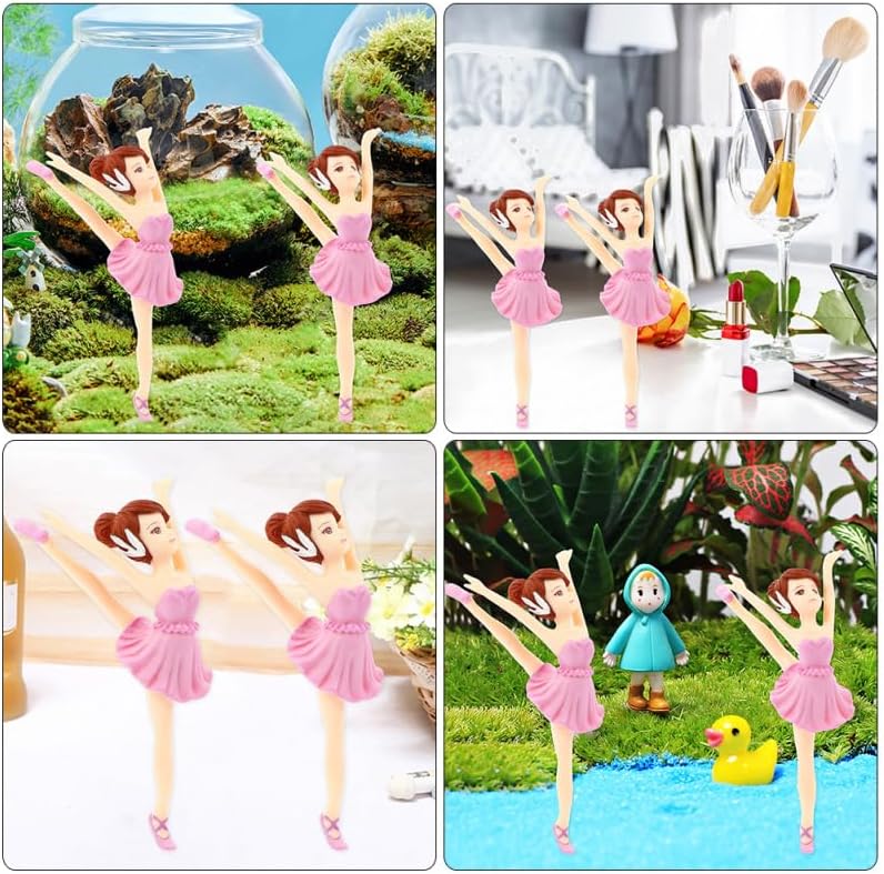 Miniatura 9 de BESTOYARD 20 adornos para tartas de bailarina para niñas, figuras de bailarina de ballet, decoraciones de fiesta de cumpleaños, adornos elegantes y