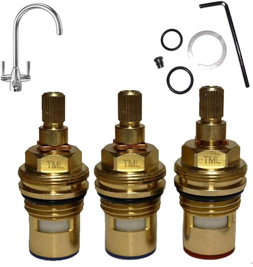 Franke Filterflow Doric Complete Tap Repair Spares Kit - Spout O Ring Seals & Ceramic Cartridge Valves (set of 3)