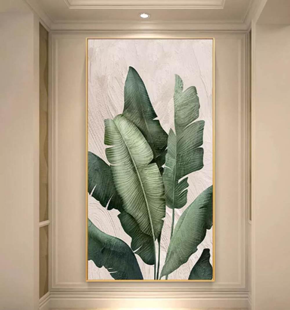 Peinture à l'huile végétale abstraite moderne sur toile texturée de luxe