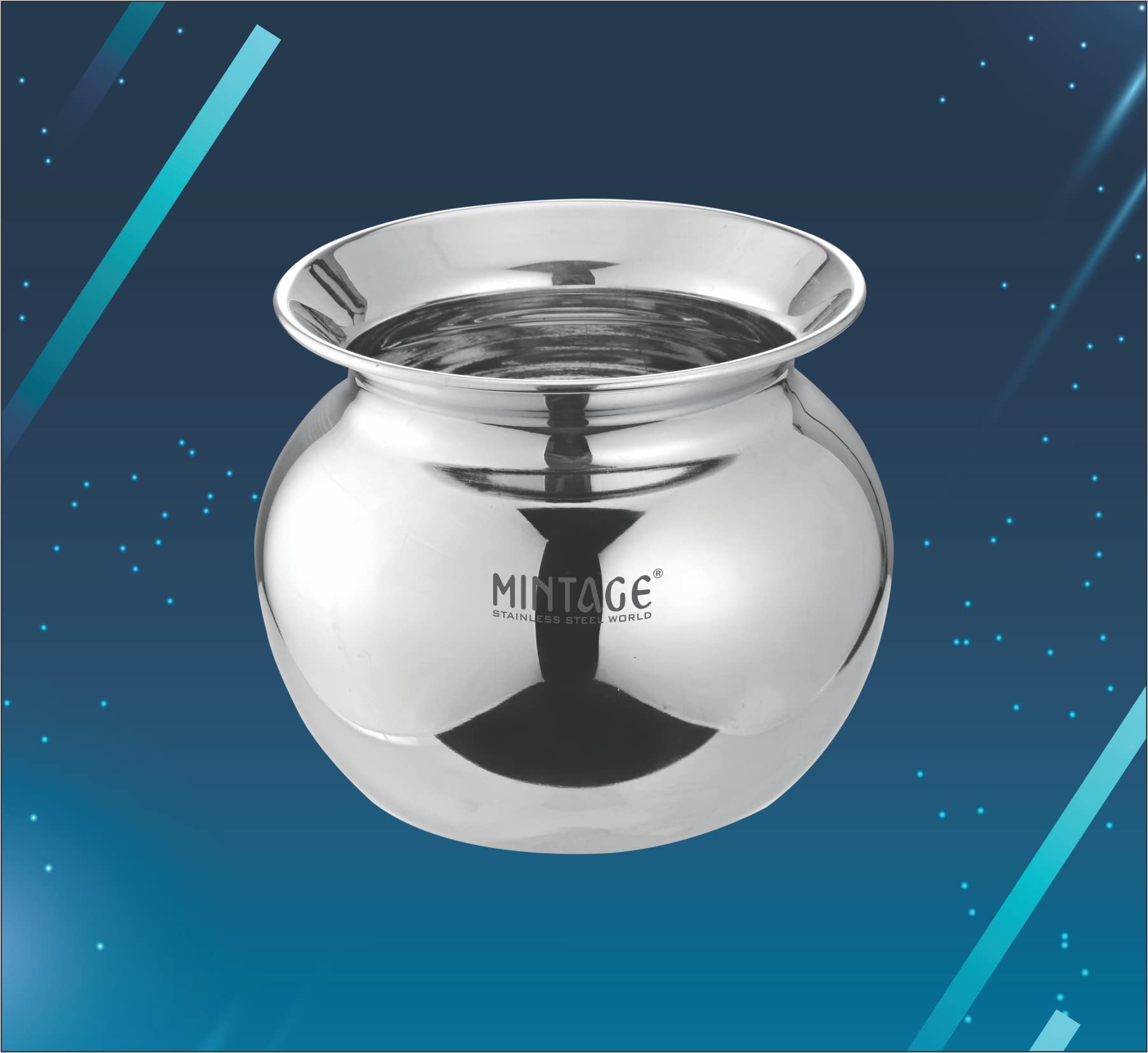 Mintage Stainless Steel Lota (10 No) | Lota Puja/Water Storage Multi Purpose | 35+Years of Innovation and Quality