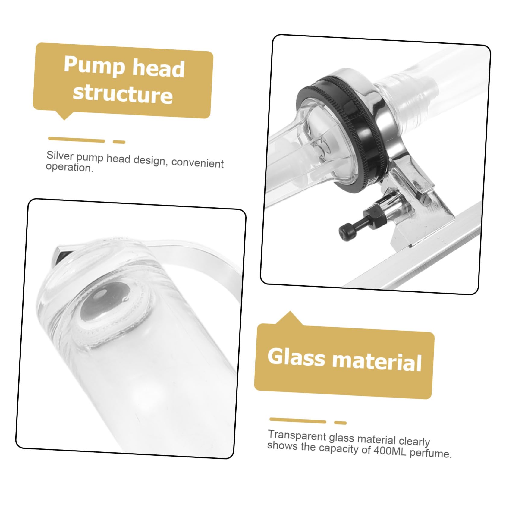 Happyyami Kit Strumenti per Ricarica Profumo Pompa in Vetro 400 Ml, Accessori per Distribuzione Profumo in Spazi Commerciali e Viaggi, Soluzione per Controllo Dosaggio Liquido
