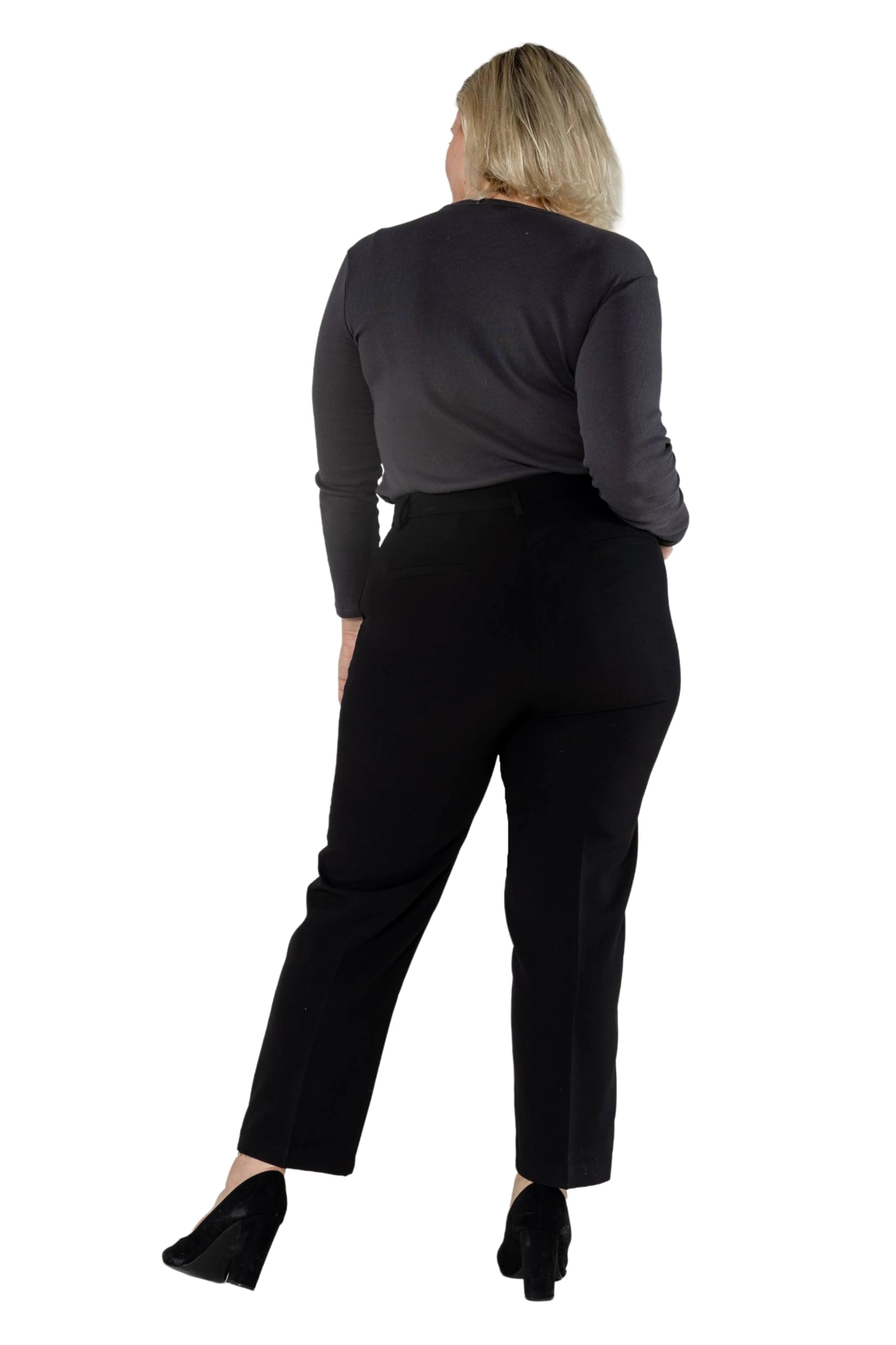 Nina Carter Pantalon chino pour femme - Coupe ajustée - Élégant pantalon en tissu cigarette avec coton stretch - Pantalon d'affaires et de loisirs avec passants de ceinture