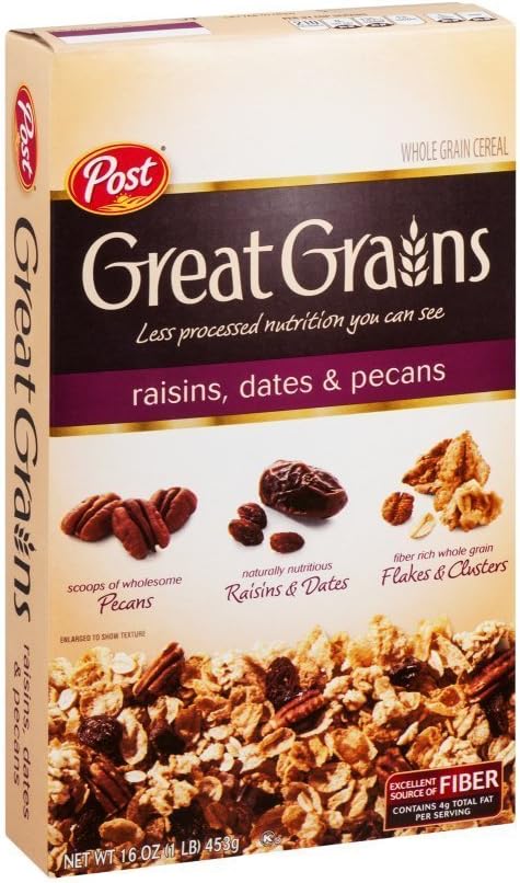 Selects Great Grains Raisins, Dates & Pecans Whole Grain Cereal 16 oz (Pack of 12)