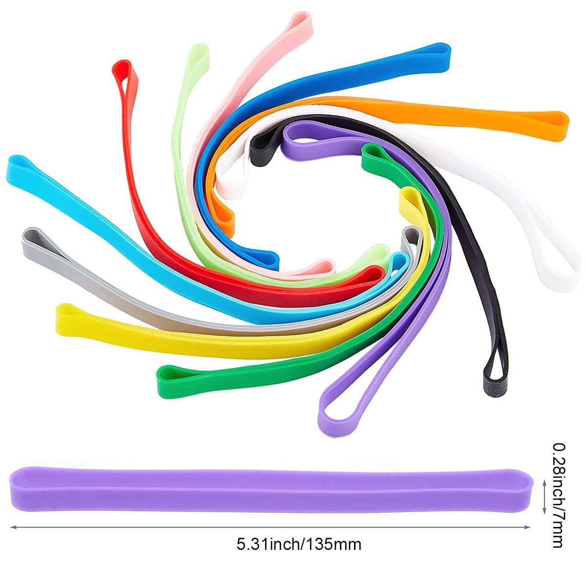 Gemischte Gummibänder Verschiedene Größen Elastische Gummibänder In Verschiedenen Größen, Set Mit Verschiedene Größen Gummis