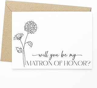 Matron Of Honor Proposal Card - Will You Be My Matron Of Honor? - Matron Of Honor Invite, Bridal Party Proposal Card, Matron Of Honour Card