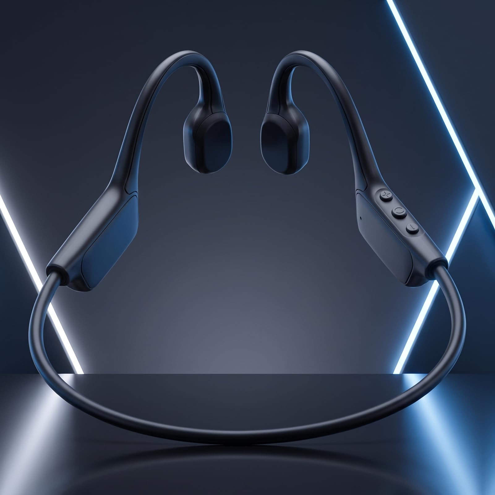SENECESLI Écouteurs de Sport Bluetooth à Conduction Osseuse, Noir, (Black)