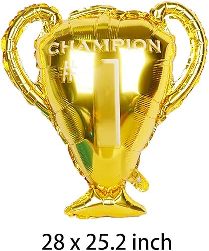 Miniatura 2 de Juego de globos de fiesta de fútbol, globo de trofeo de campeonato y globos de aluminio de fútbol para cumpleaños, baby shower, boda, aniversario,