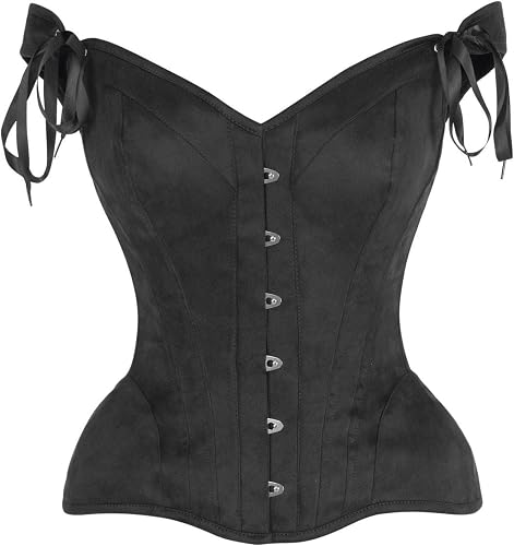 Daisy Corsets Womens Black Suede Steel Boned Corset Top & Plus Size Western Fash