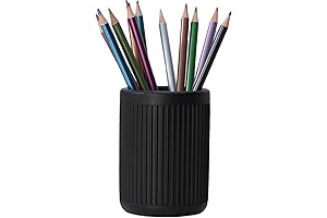 Striped Round Cement Pen Holder