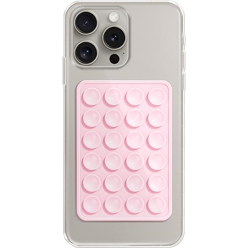 Silicone Phone Sticky Grip, Suction Phone Case Mount for iPhone and Android, Hands-Free Sticky Cell Phone Grip, Mobile Fidget Mirror Holder for Selfies and Videos