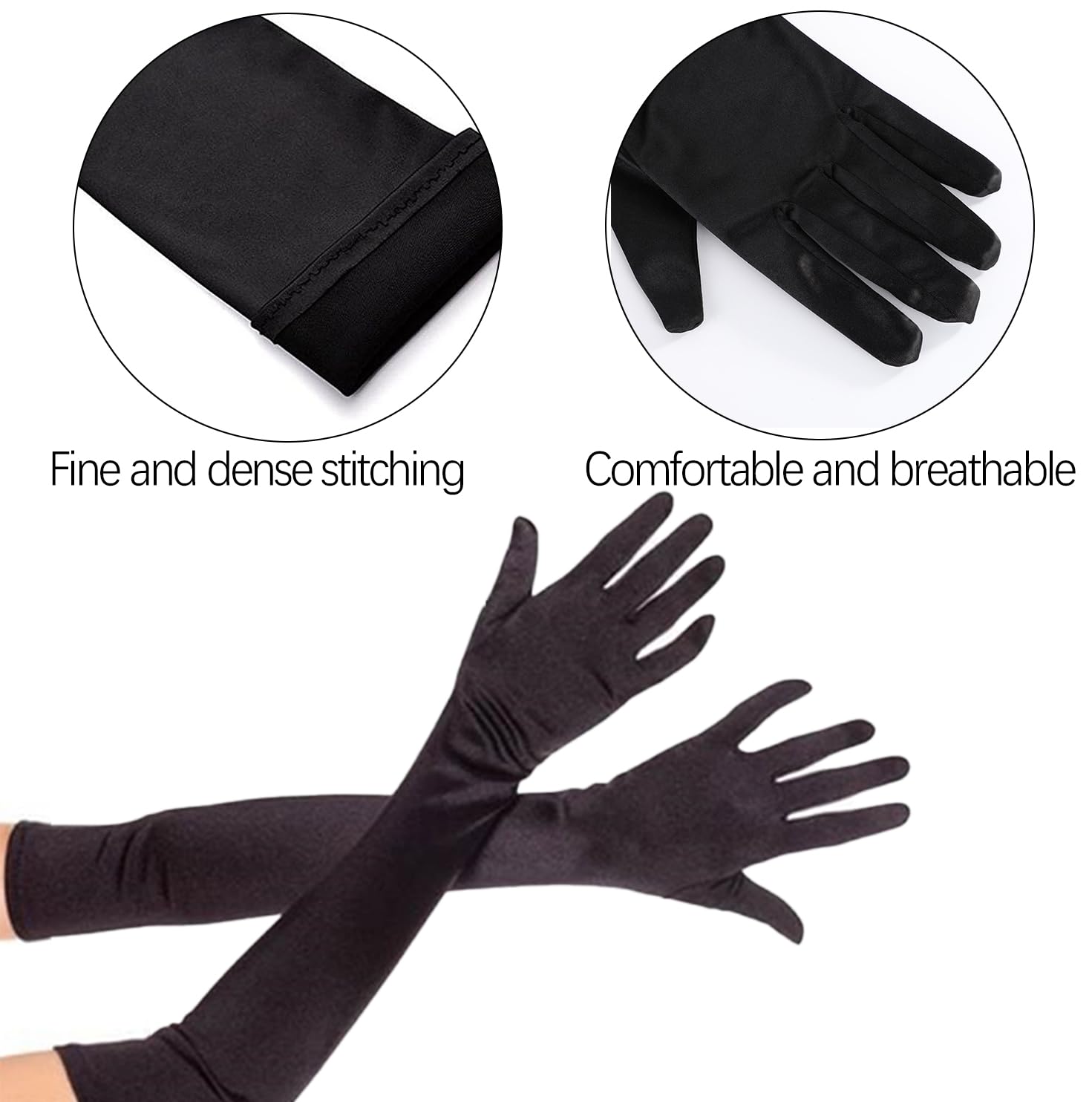 AWAVM Costume Accessories Set,Feather Headband and long satin gloves,1920s Gatsby Accessories Set for Women Opera Evening Party 1920s for Fancy Dress Women Parties Balls Cosplay - Image 3