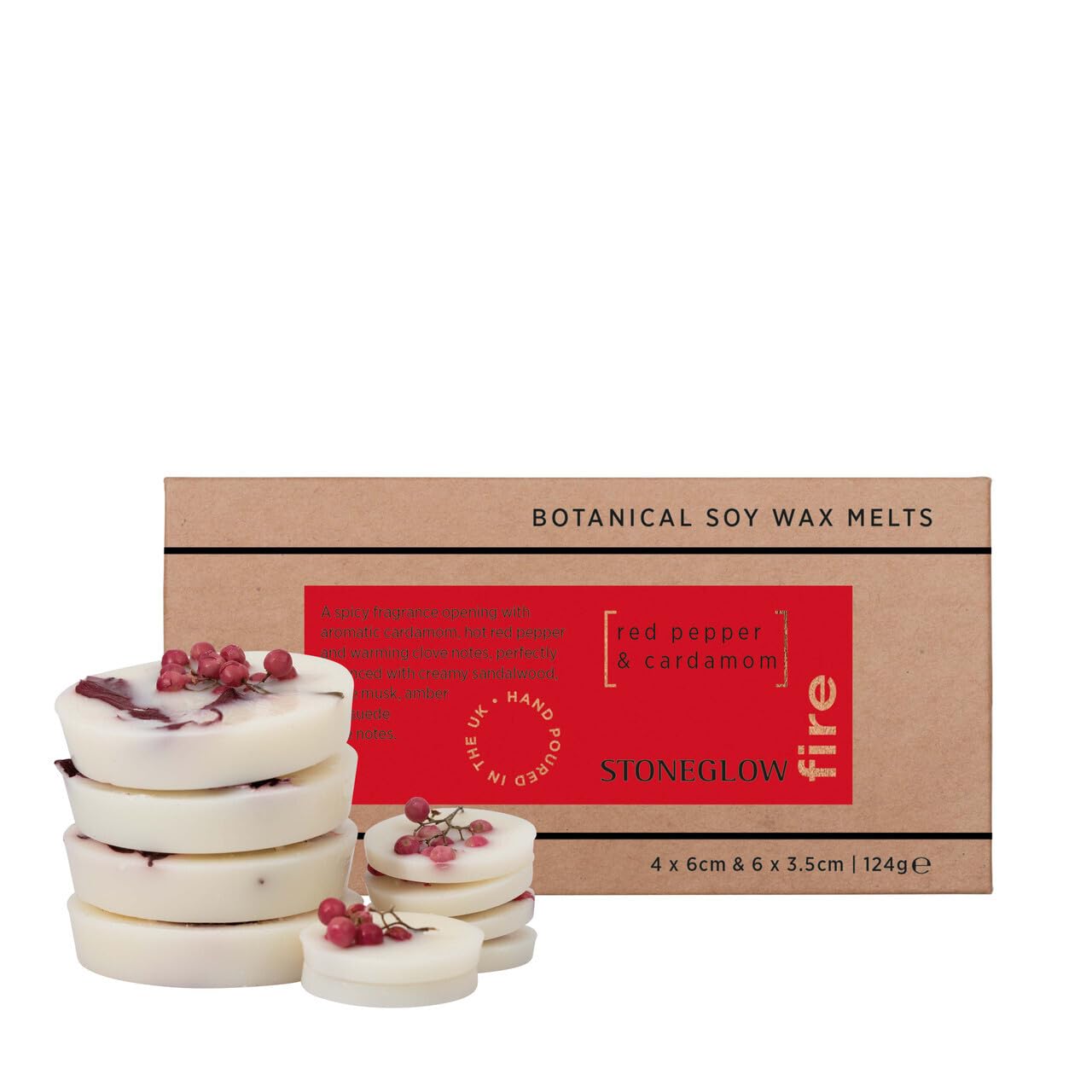 Stoneglow Red Elements Collection - Fire - Pepper & Cardamom 124G Scented Soy Wax Melts