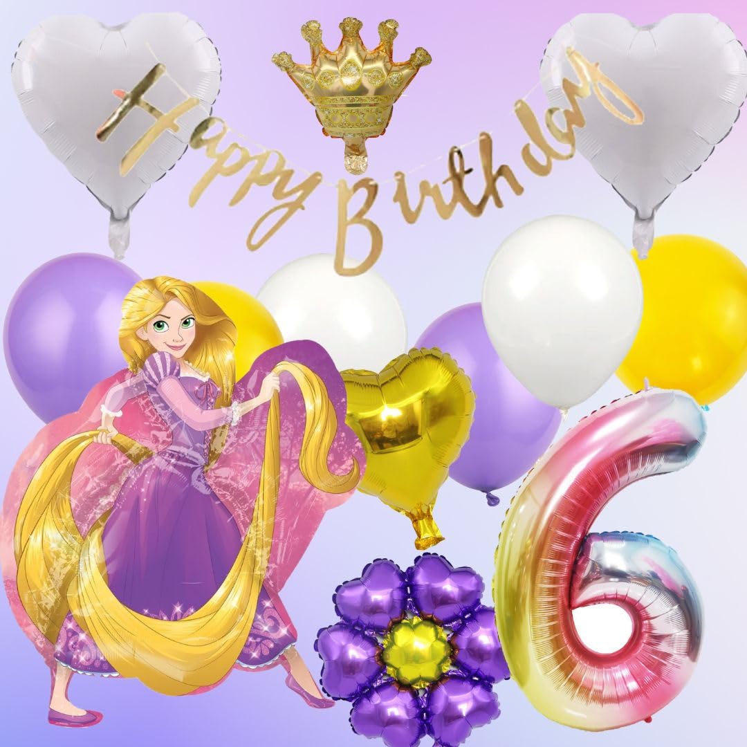 Amazon | ラプンツェル 誕生日 女の子 飾り セット 風船