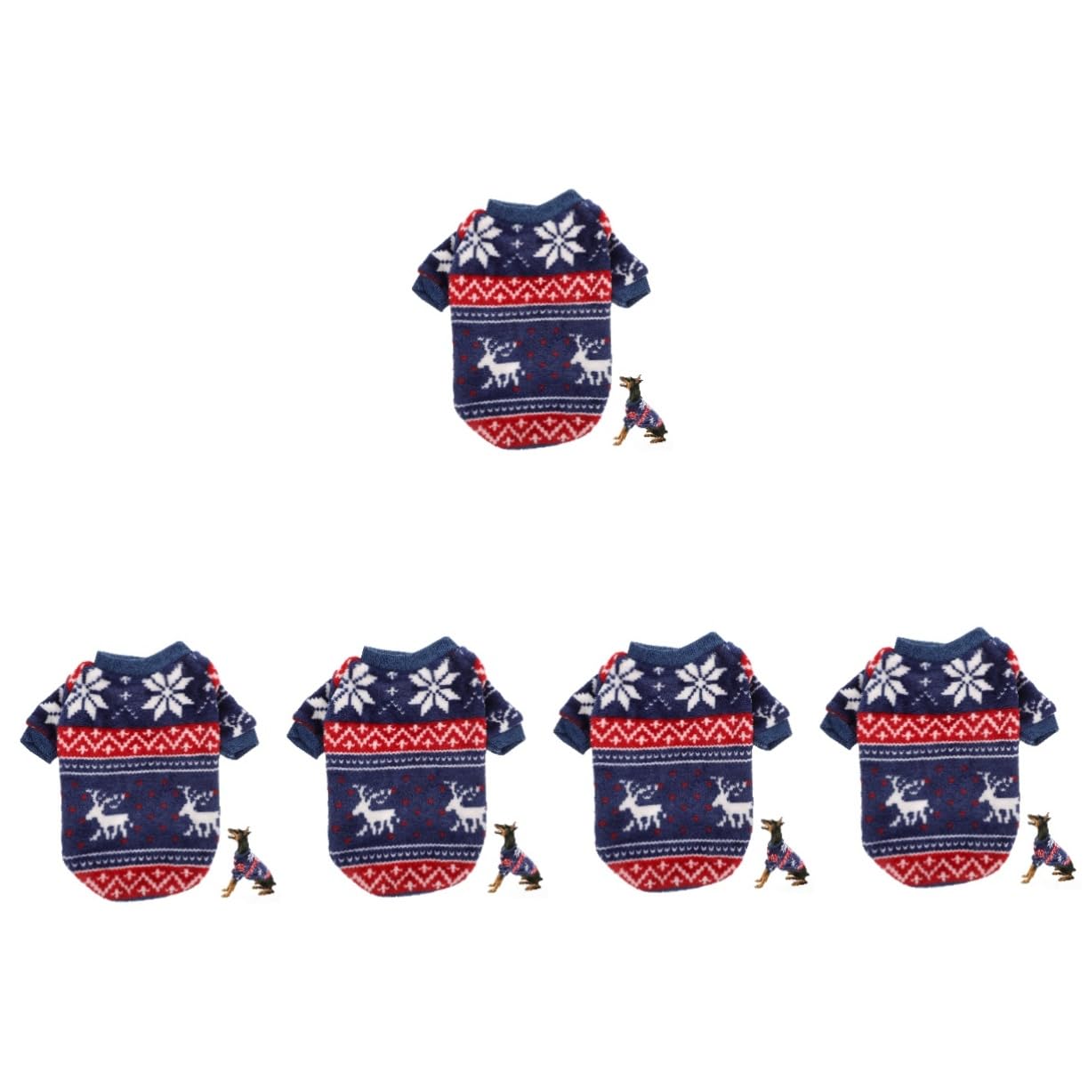 HMJGDHX 5 Pezzi Adorabili Vestiti di Natale per Animali Domestici Costume di Natale per Cani per Feste Abiti Comodi per Cani Abiti Caldi per Occasioni di Vacanza