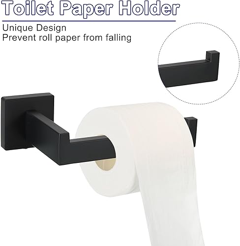 Miniatura 3 de uxcell Juego de 5 piezas de accesorios de baño, juego de barra de toalla de acero inoxidable de 15.7 pulgadas, soporte para papel higiénico, 2