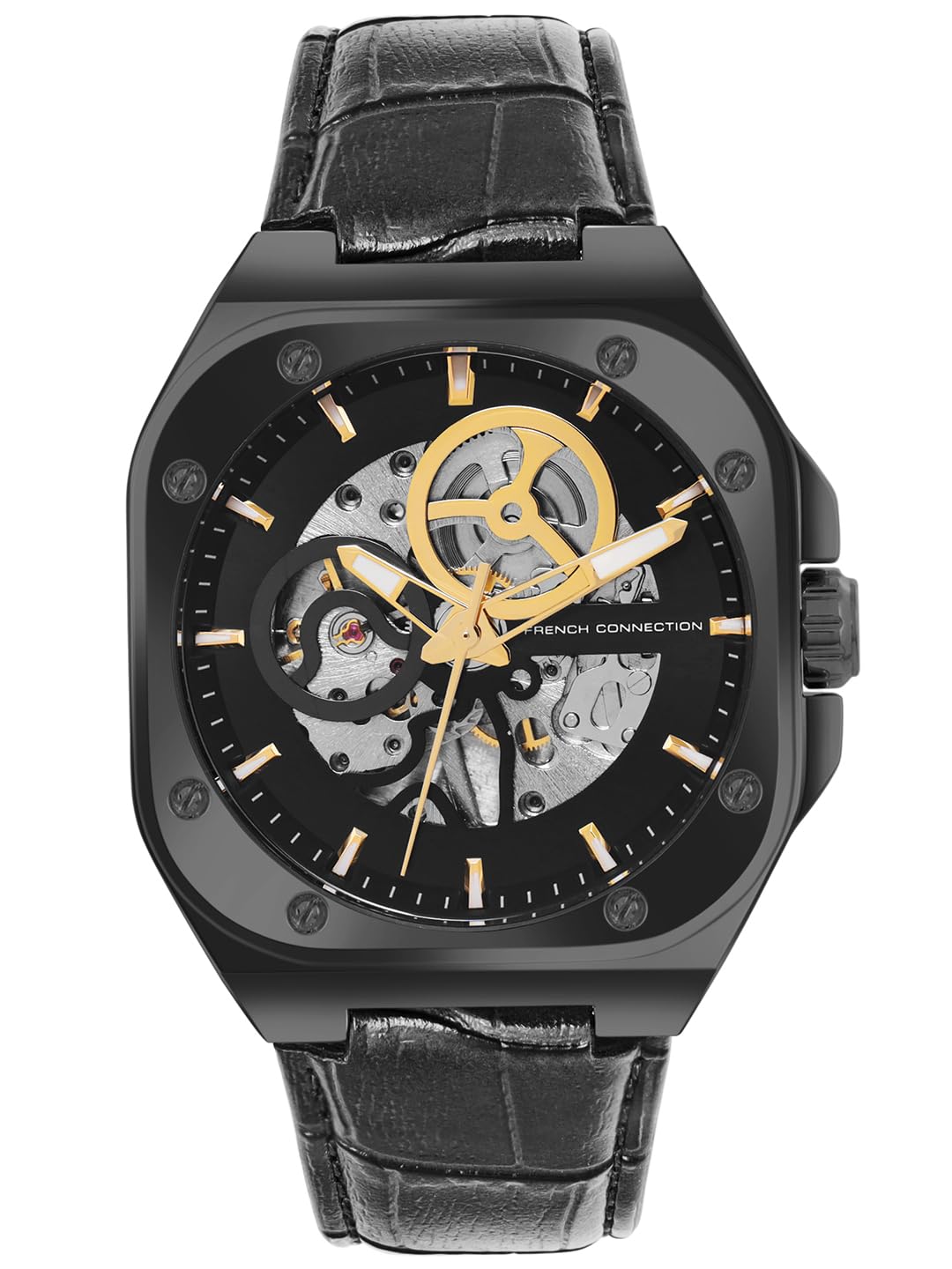 French Connection Automatic Black Dial Men’s Watch-FCA14BBL French Connection Automatic Black Dial Men’s Watch-FCA14BBL