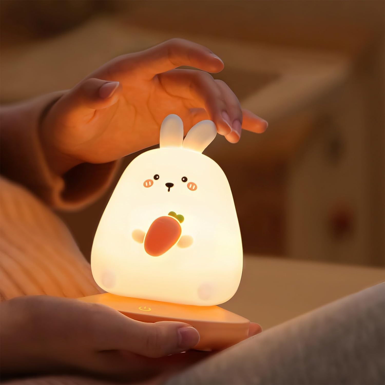 Luce notturna con animali, simpatica lampada in silicone for bambini Luce notturna for cameretta dei bambini in morbido silicone Luce notturna for bambini USB Lampada touch a LED Decorazione della cam