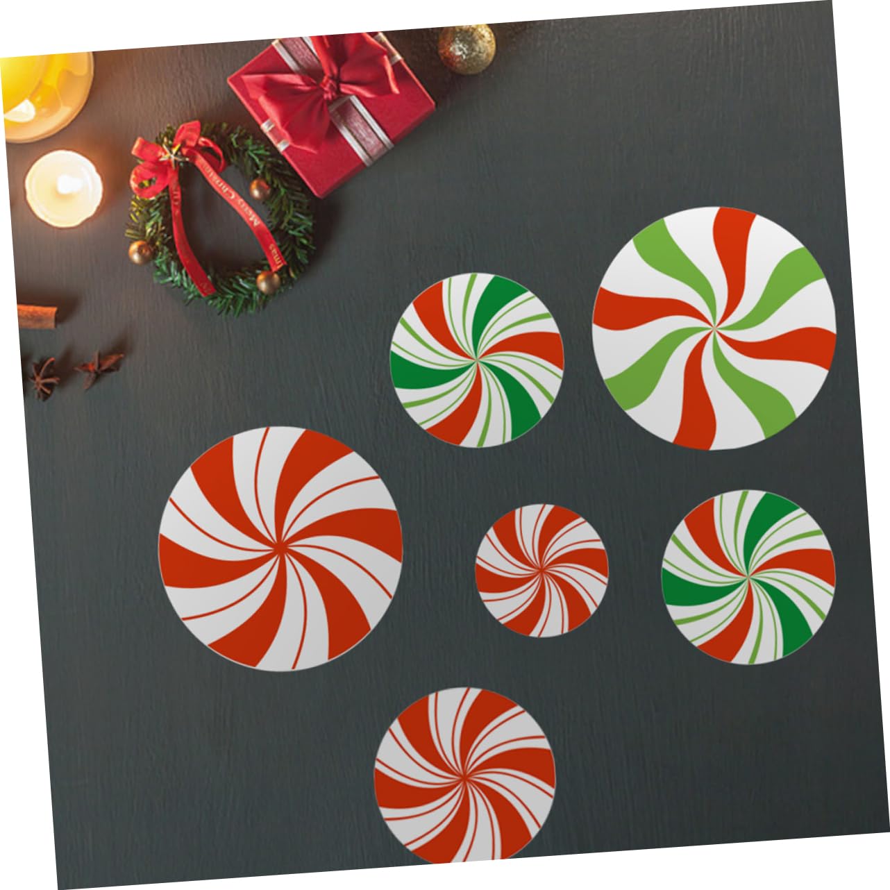 OSALADI 3 Juegos De Calcomanías De Pared Autoadhesivas Con Temática De Dulces Navideños Para Decoración Del Hogar 12 Unidades X 3