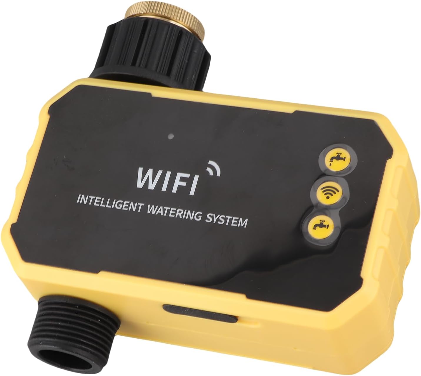 Fafeicy Solar Sprinkler Timer, WiFi Automatic Irrigation Controller with Rain Sensor, 0.3-8KG Water Pressure 3/4in Thread for Villa Balcony Garden Watering