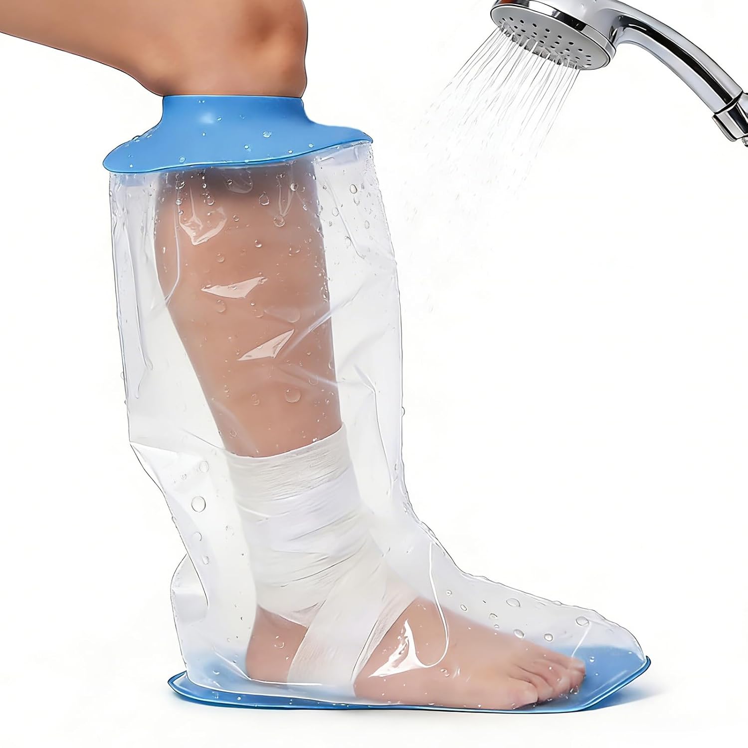 Cast Covers for Shower Leg,Shower Boots for Foot After Surgery, Waterproof Cast Protector Sleeve for Adult Bath - TPU Thick Silicone -For Thighs, Calves, Knees, Ankles, Soles of the Feet (sole)