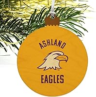 Vista 4 de GRAPHICS & MORE Ashland University Eagles Logo Madera Árbol de Navidad Adorno de vacaciones
