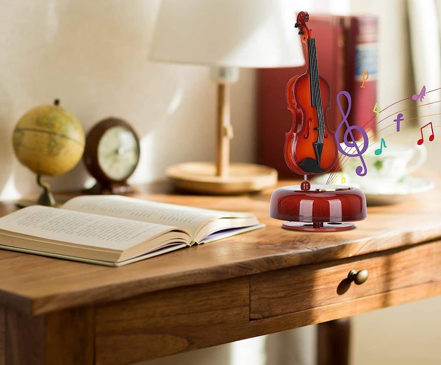 Music Box Classical Rotating Music Box, Guitar Violin Music Box Desktop Decoration Gifts for Birthday Christmas Holiday Musical Boxes Birthday Gift