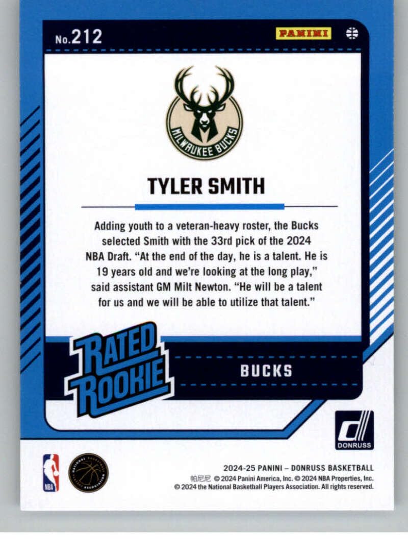 Amazon.com: 2024-25 Donruss #212 Tyler Smith RC Rookie Card