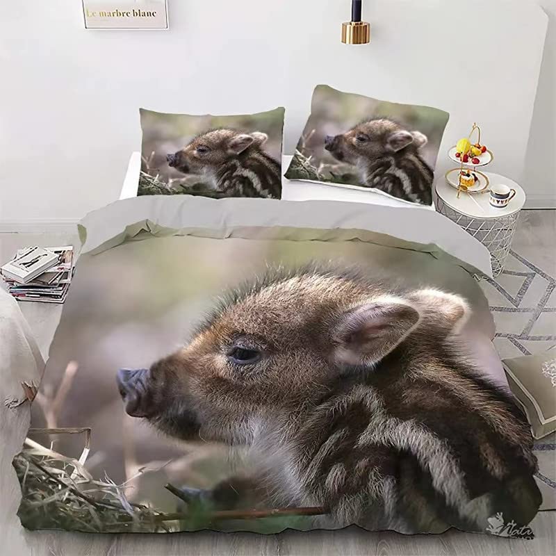 Funda nórdica de jabalí gris 220x240, el regalo original para mujer en su cumpleaños