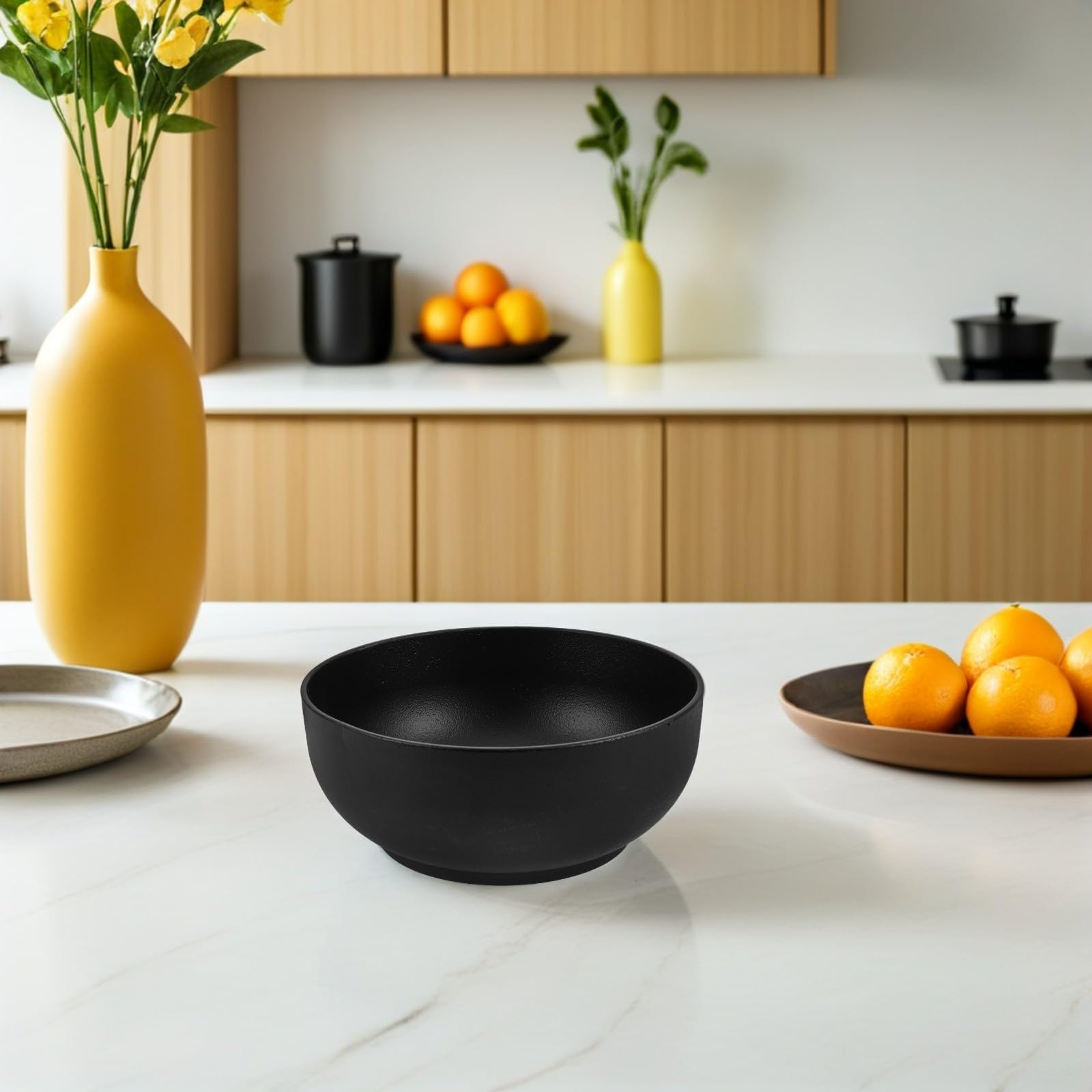 Gusseiserne Küchenschüssel 19cm Mikrowellengeeignet und Spülmaschinenfest Veganes Design für Desserts und Nudeln als Dekorative Obstschale
