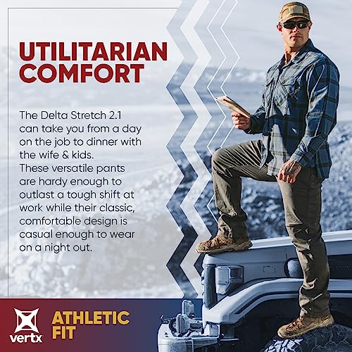 Vertx Delta 2.1 Mens Stretch Pants Straight Leg with Pockets Lightweight Cotton Casual Workwear2