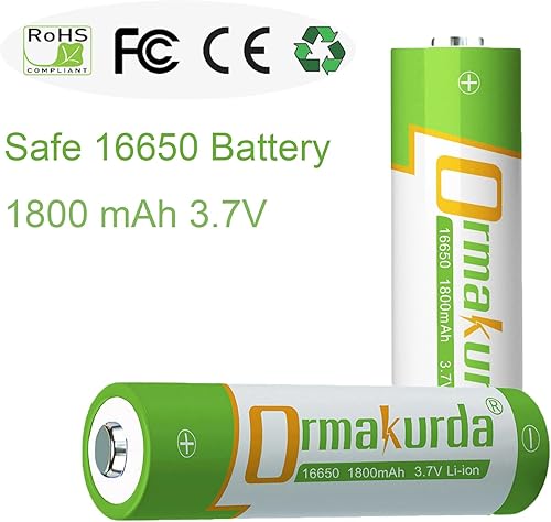 Miniatura 6 de Batería recargable 16650, batería 16650, 1800 mAh, 3.7 V, baterías recargables de iones de litio con botón superior para linternas y linternas