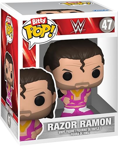Vista 4 de Funko Bitty Pop! WWE Mini juguetes coleccionables paquete de 4 Razor Ramon, Diesel, Rey Mysterio y Mystery Chase figura (los estilos pueden variar)