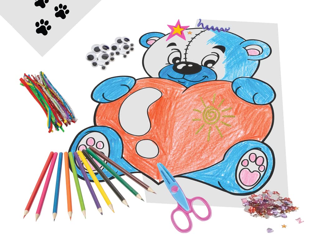 Grafix Caja Manualidades Niños XXL a Partir de 4 Años | 1000 Piezas de Materiales para Manualidades | Kit Manualidades para Niños y Niñas | Scrapbooking Pegatinas Decoración Lápices Purpurina