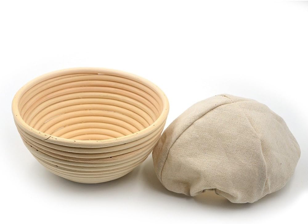 XDLEX Bread Proofing Baskets Set of 1 7 inch Round Shaped Dough Proofing Bowls w/Liners Perfect for Professional & Home Sourdough Bread Baking