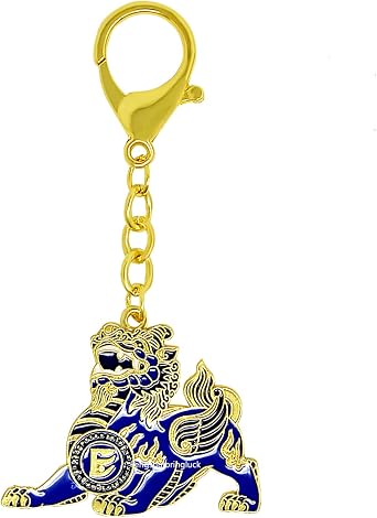 Fengshuibringluck Feng Shui SPIRIT ESSENCE AMULET KEYCHAIN Increased Fortune, Blue, 10*4.8cm/3.9*1.8in FW5032