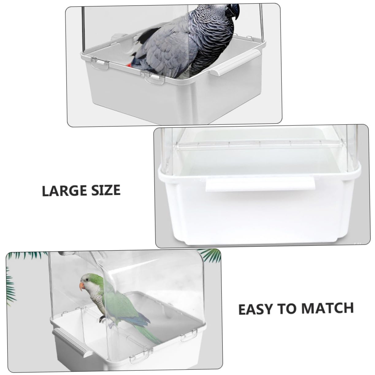 ERINGOGO Papageienbadewanne Hängend Vogelbadewanne Sittich-duschbecken Wellensittichbadewanne Vogelbedarf Wasserinjektor Reinigbar