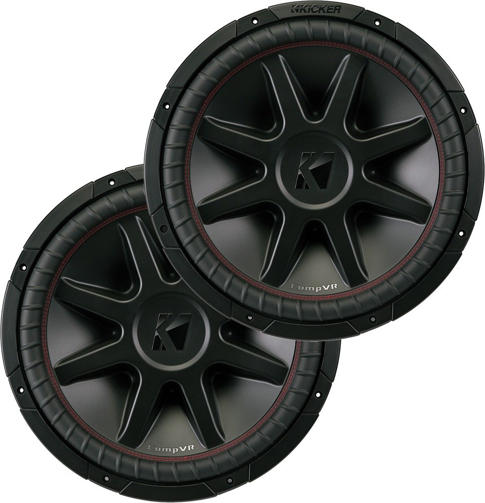 KICKER 43CVR154 CompVR 15 Inch Subwoofer Pair 4 Ohm DVC Car Subs 2 Pack