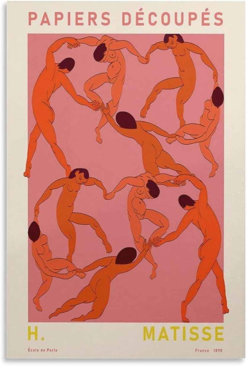 Rikin Liuff Pink Dancers by Henri Matisse Poster and Prints Exhibition Wall Art Henri Matisse Painting Canvas for Home Wall Picture Decor 40x55cm Frameless
