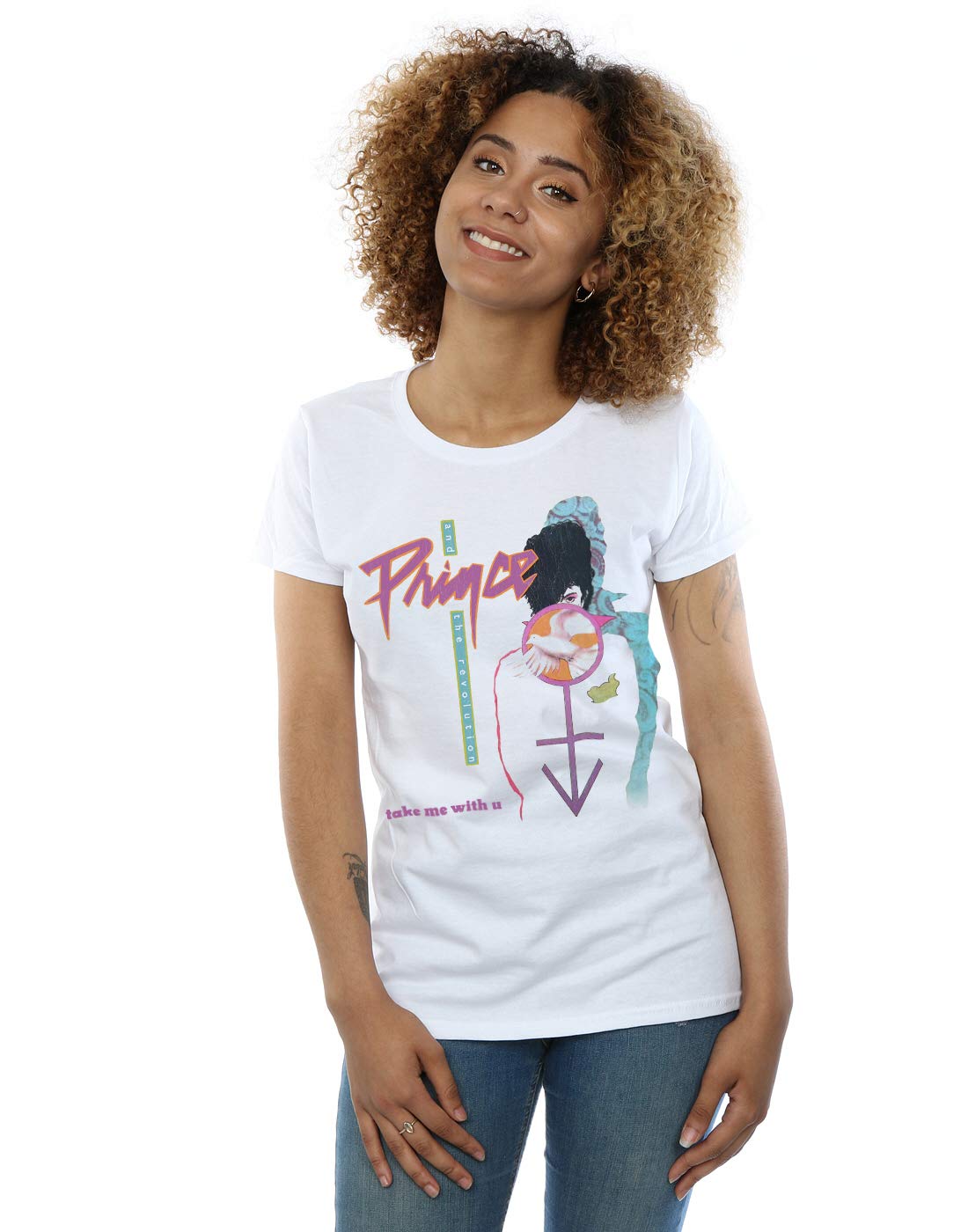 Absolute Cult Women's White Prince Take Me With U T-Shirt Large