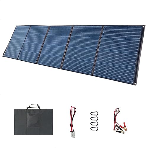 400W Foldable Portable Solar Panel, Monocrystalline Silicon Panel, Waterproof, with Power Cord, Suitable for Traveling and Camping Families,300W