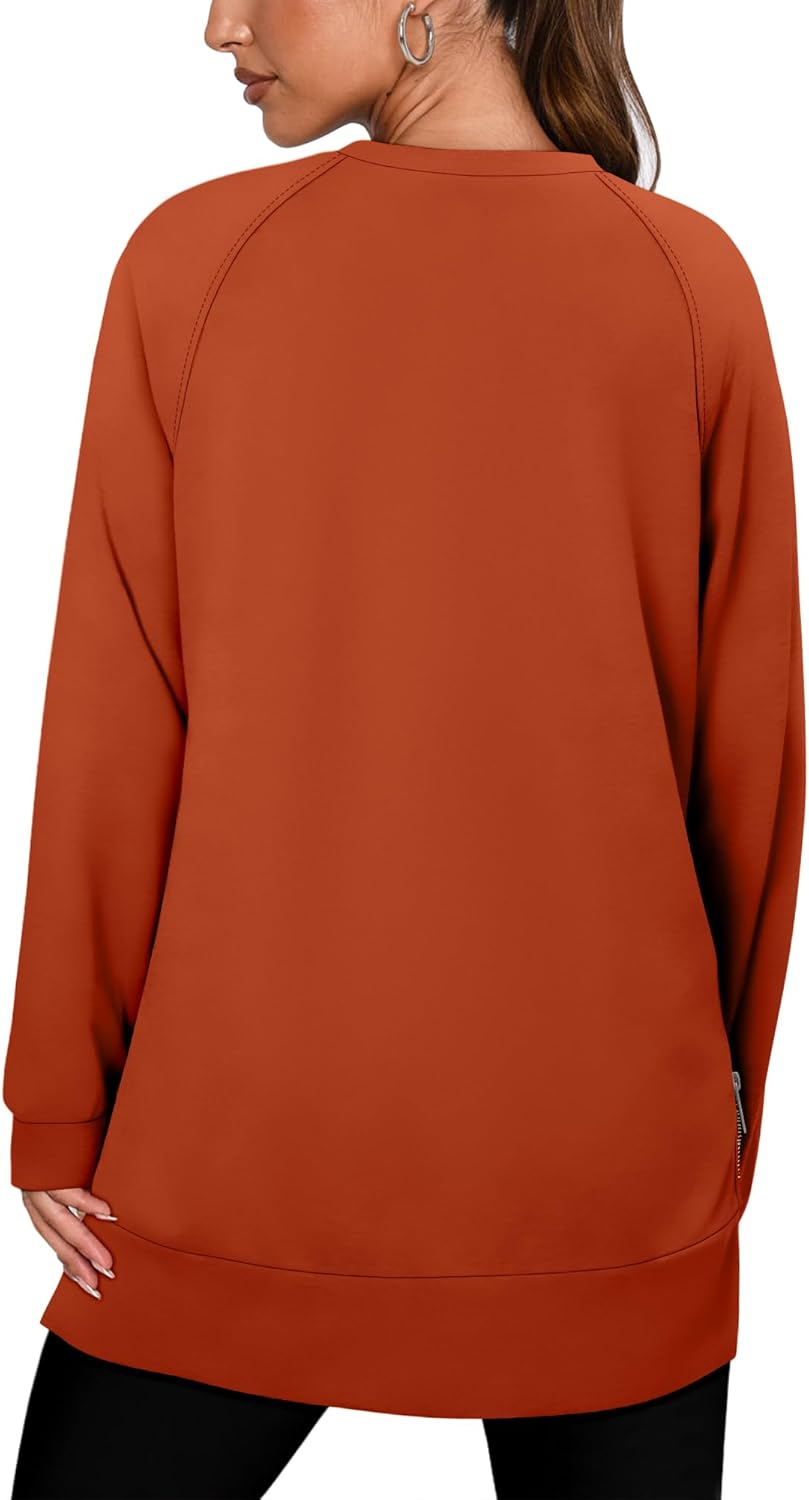 BETTE BOUTIK Womens Oversized Sweatshirt Crewneck Long Sleeve Tunic Pollover Shirt Side Slit Tunic Sweatshirt 2025 - Image 5