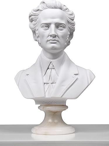 The Ancient Home - Escultura de busto de Chopin famoso músico busto de mármol hecho a mano estatua 13.0 in 13 pulgadas