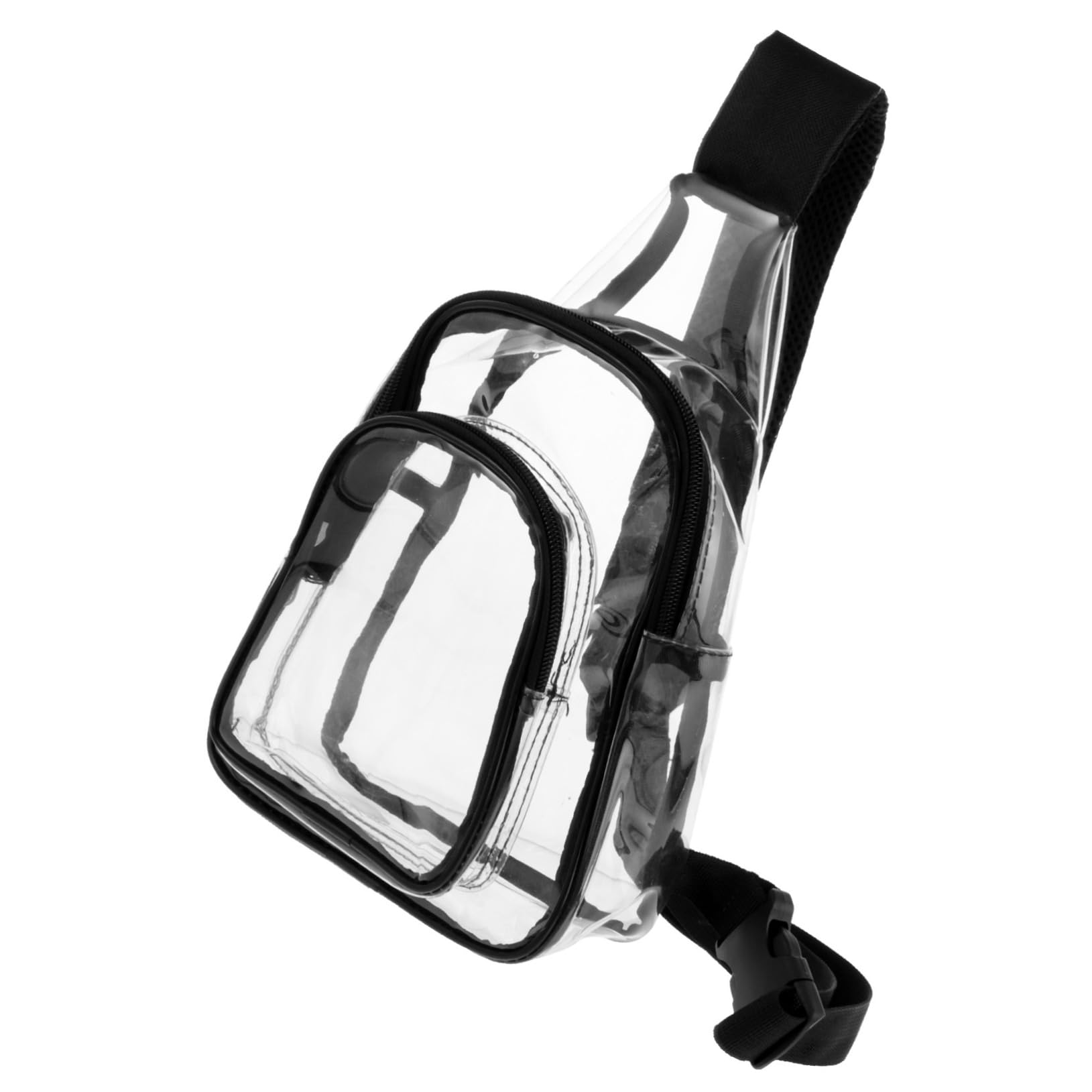Gogogmee PVC Clear Sling Bag for Men Portable Crossbody Sports Bag Stadium Approved Transparent Shoulder Bag for Travel and Outdoor Activities