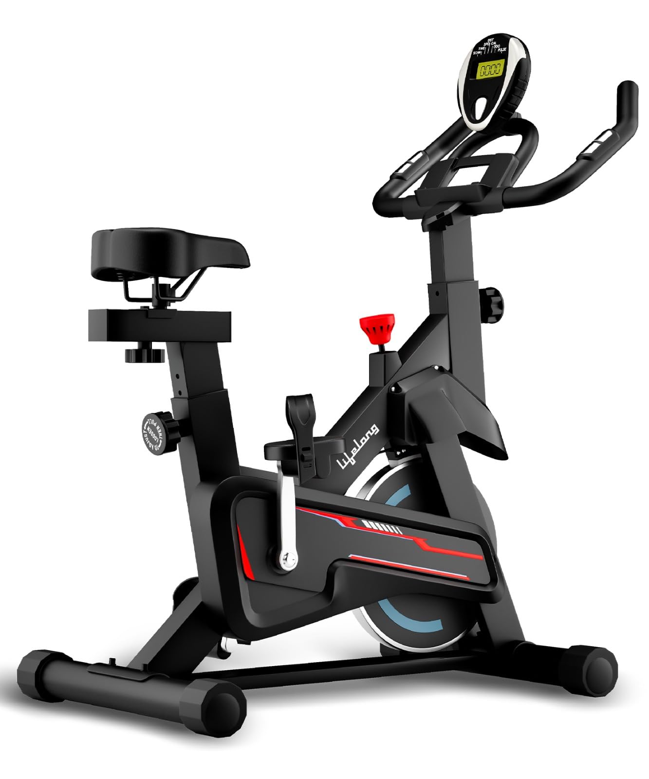 Lifelong Fit Pro Spin Fitness Bike with 7Kg Flywheel, Adjustable Resistance & Heart Rate Sensor for Fitness at Home Workouts|Max Weight Capacity: 120 kg